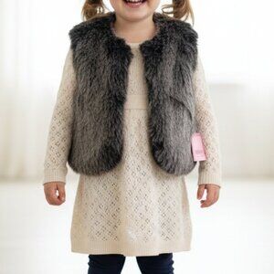 NWT Girls’ Faux Fur Vest Jacket Size 6